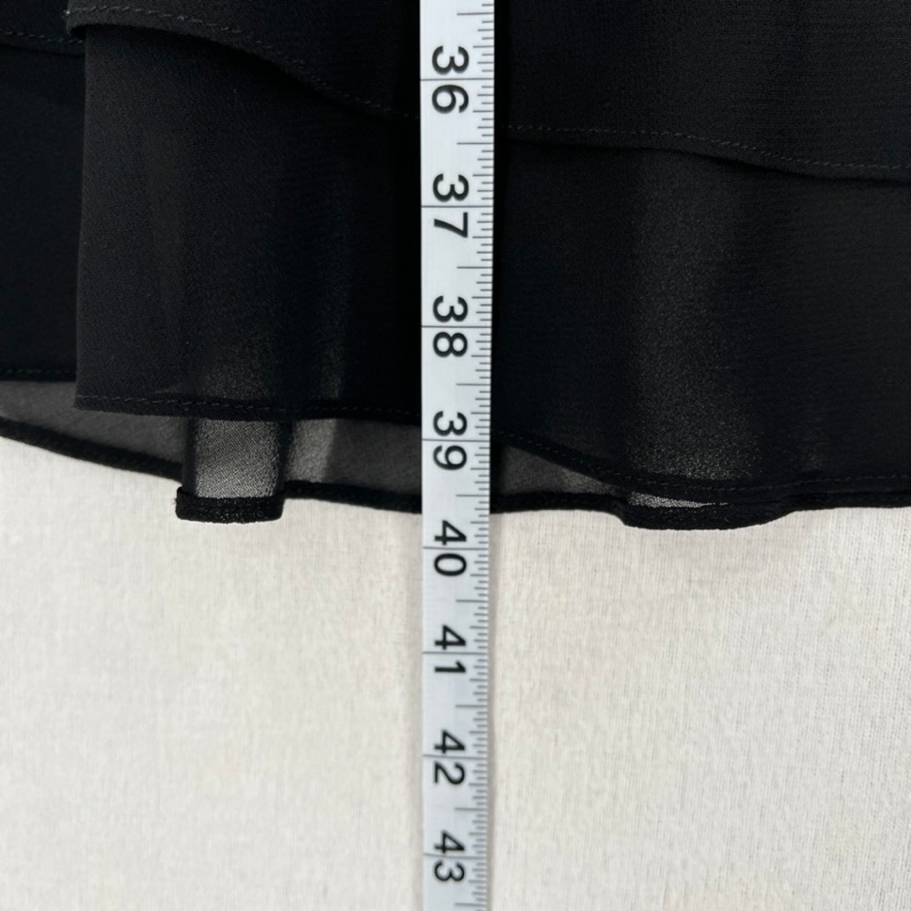 JOSEPH RIBKOFF Vintage Cowl Neck Ruffle Dress Womens 4 Black Party Cocktail Y2K - Picture 7 of 15
